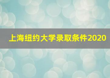 上海纽约大学录取条件2020