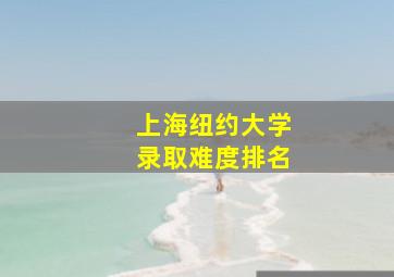 上海纽约大学录取难度排名