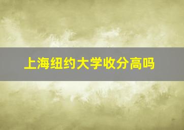 上海纽约大学收分高吗