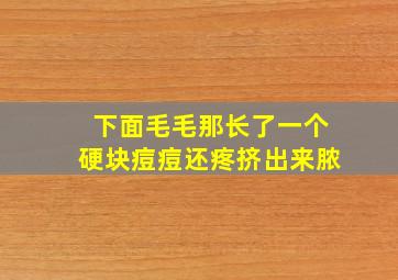 下面毛毛那长了一个硬块痘痘还疼挤出来脓