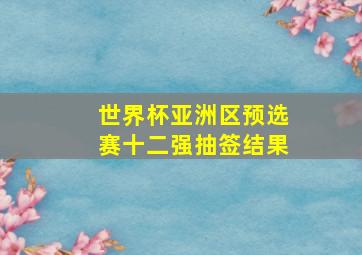 世界杯亚洲区预选赛十二强抽签结果