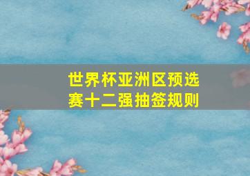 世界杯亚洲区预选赛十二强抽签规则