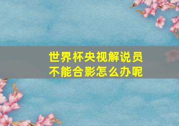 世界杯央视解说员不能合影怎么办呢