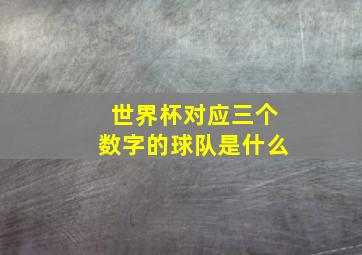 世界杯对应三个数字的球队是什么