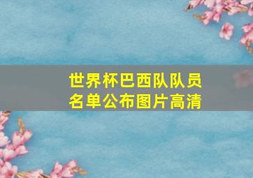 世界杯巴西队队员名单公布图片高清