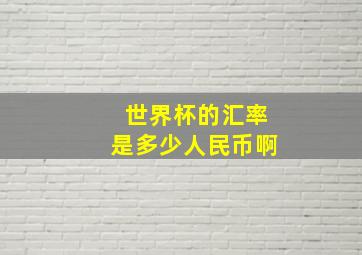 世界杯的汇率是多少人民币啊