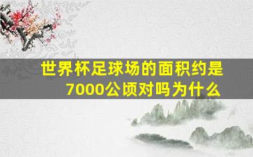 世界杯足球场的面积约是7000公顷对吗为什么