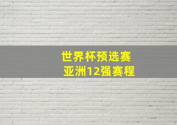 世界杯预选赛亚洲12强赛程