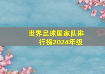 世界足球国家队排行榜2024年级