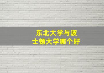 东北大学与波士顿大学哪个好