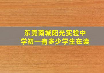 东莞南城阳光实验中学初一有多少学生在读