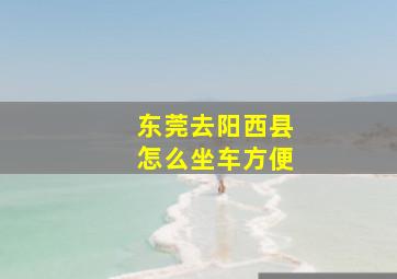 东莞去阳西县怎么坐车方便