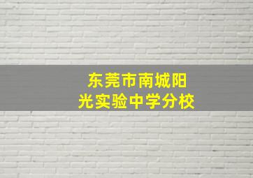 东莞市南城阳光实验中学分校