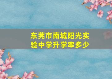 东莞市南城阳光实验中学升学率多少