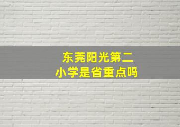 东莞阳光第二小学是省重点吗