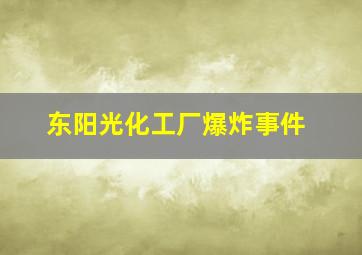 东阳光化工厂爆炸事件