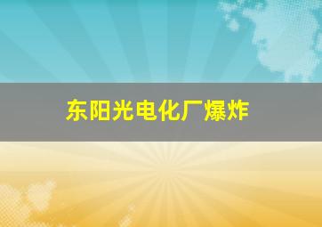 东阳光电化厂爆炸