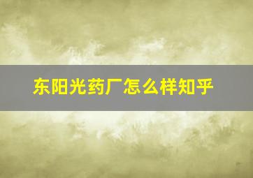 东阳光药厂怎么样知乎