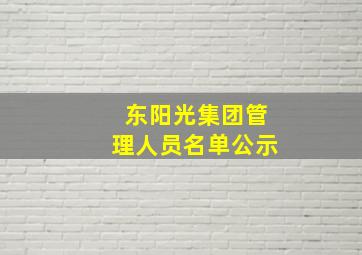 东阳光集团管理人员名单公示