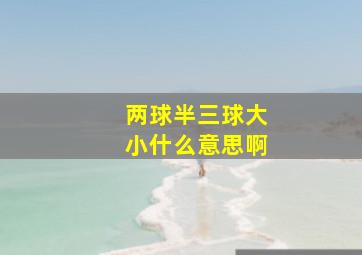 两球半三球大小什么意思啊