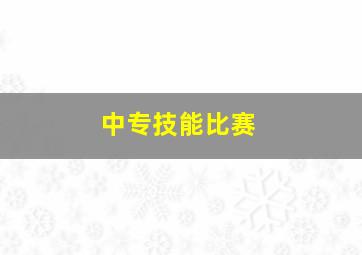 中专技能比赛