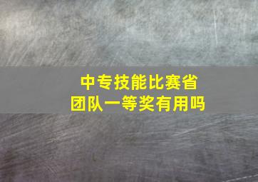 中专技能比赛省团队一等奖有用吗