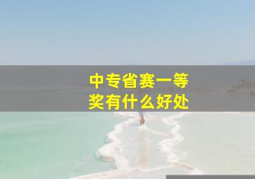 中专省赛一等奖有什么好处