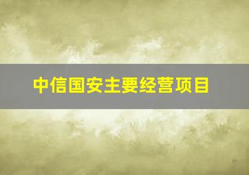 中信国安主要经营项目