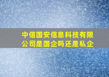 中信国安信息科技有限公司是国企吗还是私企