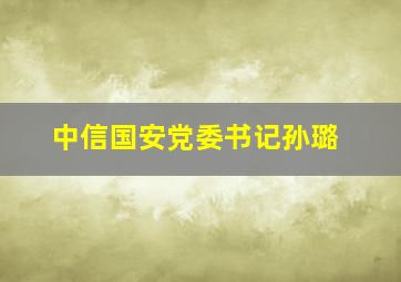 中信国安党委书记孙璐