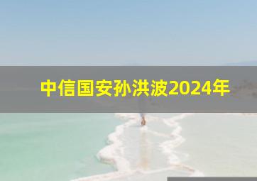 中信国安孙洪波2024年