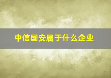 中信国安属于什么企业