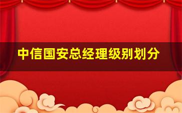 中信国安总经理级别划分