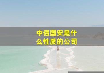 中信国安是什么性质的公司