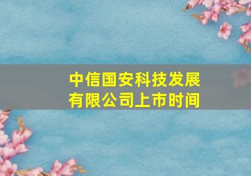 中信国安科技发展有限公司上市时间