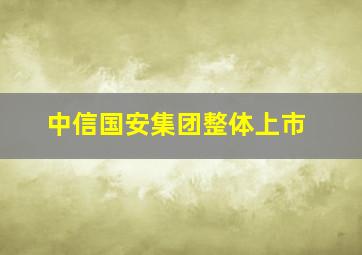 中信国安集团整体上市