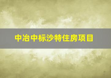 中冶中标沙特住房项目