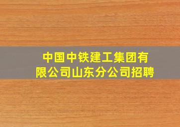 中国中铁建工集团有限公司山东分公司招聘