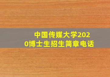 中国传媒大学2020博士生招生简章电话