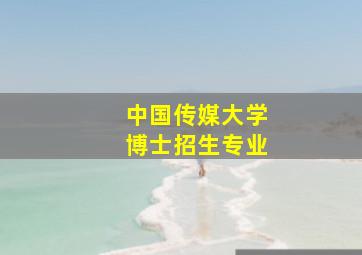 中国传媒大学博士招生专业