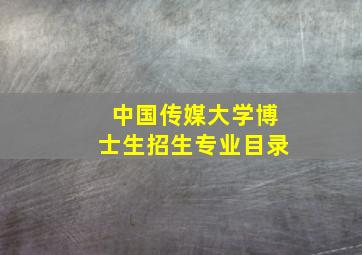 中国传媒大学博士生招生专业目录