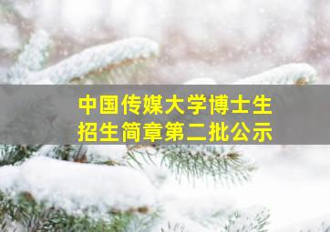 中国传媒大学博士生招生简章第二批公示