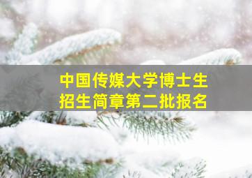 中国传媒大学博士生招生简章第二批报名