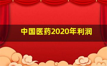 中国医药2020年利润