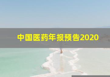 中国医药年报预告2020