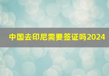 中国去印尼需要签证吗2024