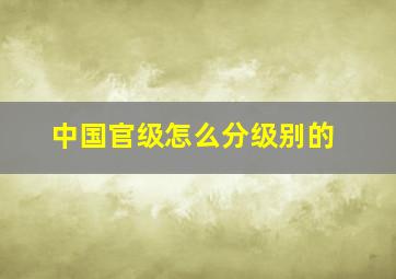 中国官级怎么分级别的