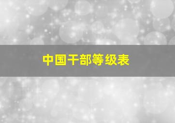 中国干部等级表