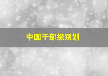 中国干部级别划