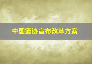 中国篮协宣布改革方案